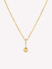Solid Gold Citrine Spring Ring Clasp Birthstone Pendant Necklaces For Women Ana Gold Birthstone Necklace