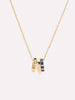 Solid Yellow Gold - Blue Sapphire Zeno Charm Necklace