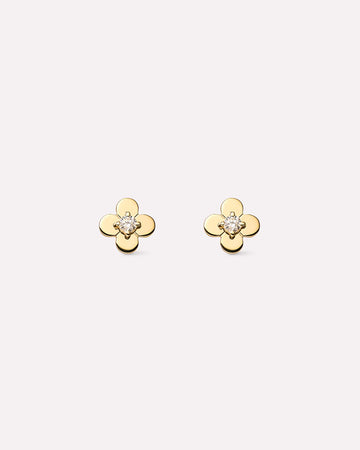 Solid Gold Diamond Emerald Solid Bloom Fine Green Flower Stud Earrings For Women Ana Luisa Mini Flower Studs Diamond