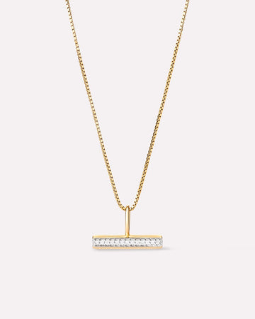 Solid Gold Diamond Fine  Pendant Necklaces For Women Ana Luisa Diamond Toggle Charm Necklace