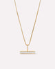 Solid Yellow Gold - Diamond Toggle Charm Necklace