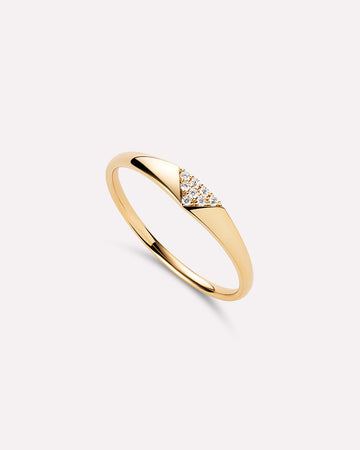 Solid Gold Diamond Fine Band Rings For Women Ana Luisa Trillion Diamond Signet Ring