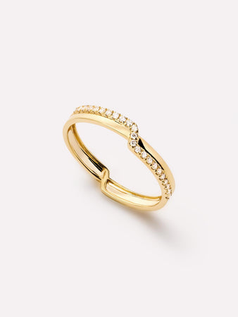 Solid Yellow Gold - Diamond Elevate Ring