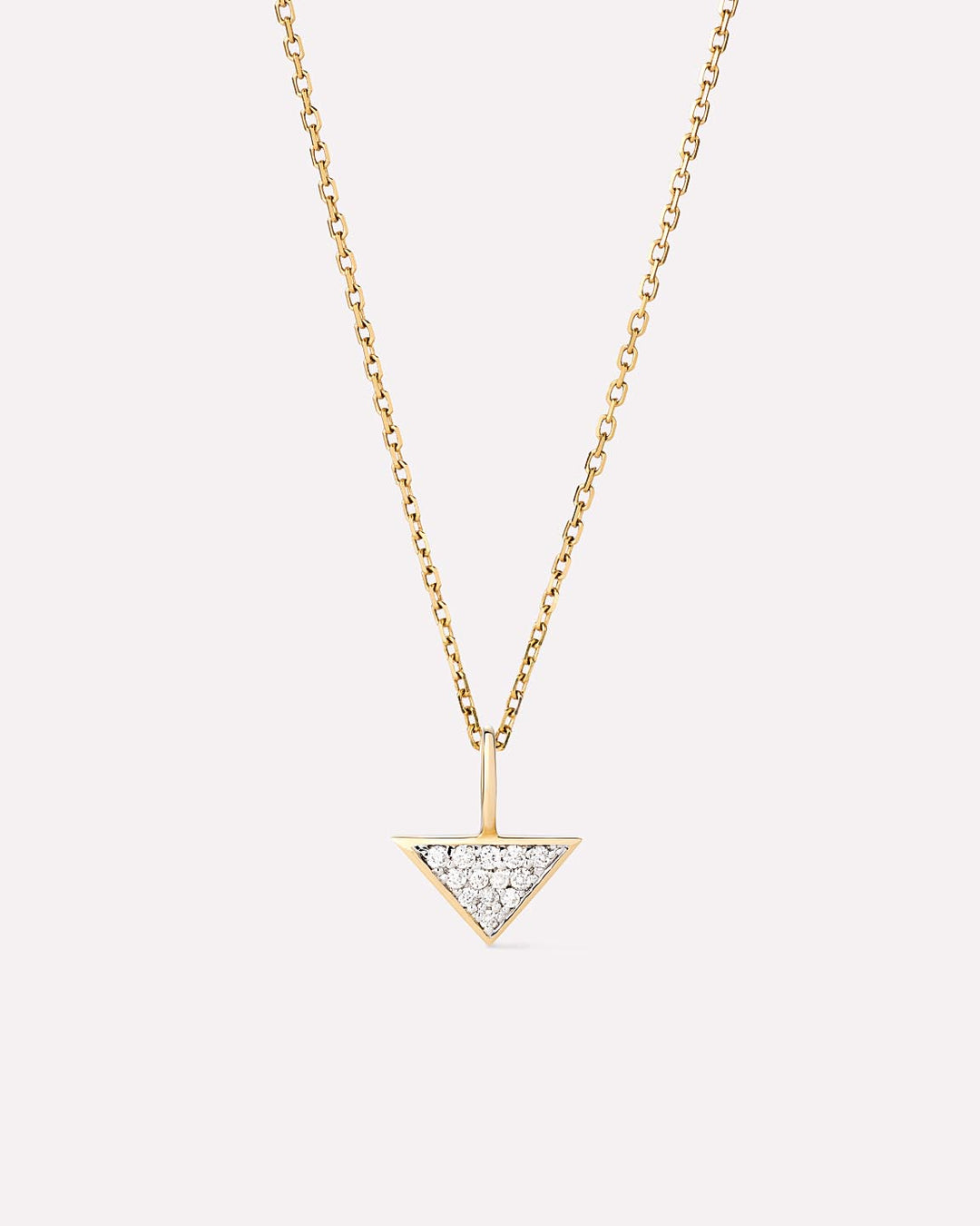 Solid Yellow Gold - Trillion Diamond Charm Necklace