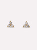 Solid Gold Diamond Fine Piercing Stud Earrings For Women Ana Luisa Diamond Trefoil Studs