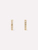 Gold Stud Earrings - Pave Diamond Bar Studs