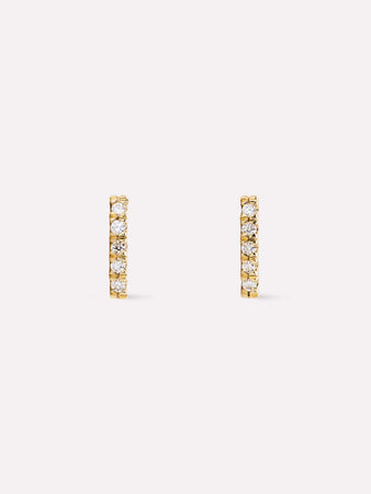 Solid Gold Diamond Fine Piercing Stud Earrings For Women Ana Luisa Pave Diamond Bar Studs