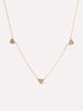 Gold Heart Necklace - Diamond Heart Station Necklace