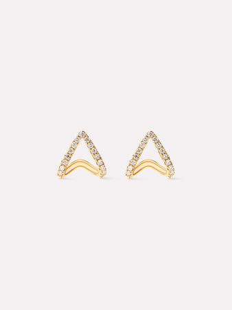 Solid Gold Diamond Fine Stud Earrings Forwomen Ana Luisa Diamond Velora Huggie Studs