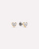 Solid Yellow Gold - Diamond Heart Flatback Studs