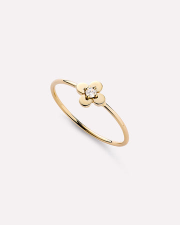 Solid Gold Diamond Solid Bloom Fine Flower Stone Rings For Women Ana Luisa Mini Diamond Flower Ring