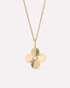 Solid Yellow Gold - Large Diamond Flower Charm Necklace