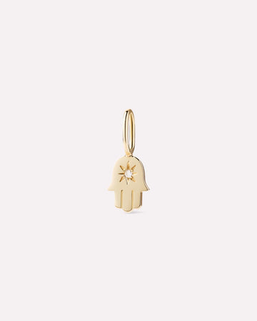 Solid Yellow Gold - Diamond Hamsa Charm