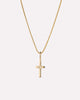 Solid Yellow Gold - Diamond Cross Necklace