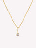 Solid Yellow Gold - Diamond Mini Birthstone Necklace