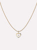 Gold Pendant Necklace - Heart Floating Diamond Necklace