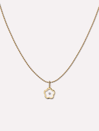 Solid Gold Diamond Spring Ring Clasp Pendant Necklaces For Women Ana Luisa Flower Floating Diamond Necklace