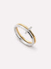 Solid Yellow Gold - Two Tone Diamond Link Ring