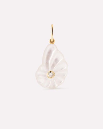 Solid Yellow Gold - Mother of Pearl Shell Charm