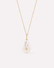 Solid Yellow Gold - Mother of Pearl Shell Necklace