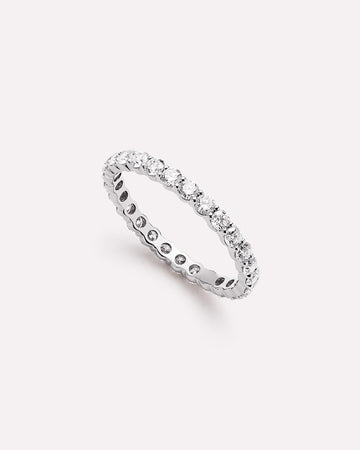 Solid White Gold - Eternity Diamond Ring (1 ctw)