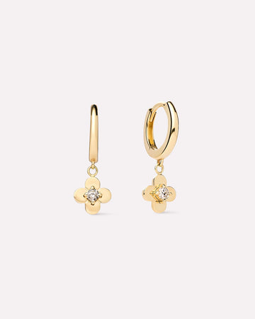 Solid Gold Diamonds Solid Bloom Fine Flower Drop Earrings Ana Luisa Mini Flower Drop Earrings