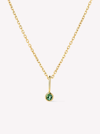 Solid Gold Emerald Spring Ring Clasp Birthstone Pendant Necklaces For Women Ana Gold Birthstone Necklace_4B58E8A4 4834 43E6 Bda1 0443Bf7Cba9C