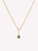 Solid Gold Emerald Spring Ring Clasp Birthstone Pendant Necklaces For Women Ana Gold Birthstone Necklace