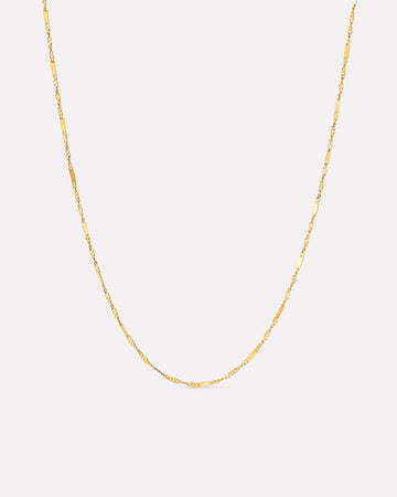 Solid Yellow Gold - Singapore Chain Necklace