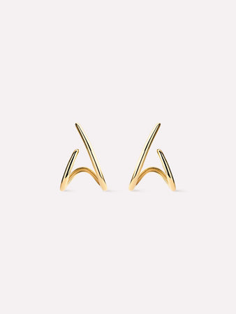 Solid Gold Fine Stud Earrings For Women Ana Luisa Aurora Huggie Studs