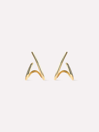 Solid Yellow Gold - Aurora Huggie Studs
