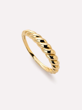 Solid Gold Fine Twist Band Rings For Women Ana Luisa Dome Rope Ring