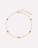 Solid Yellow Gold - Garnet Birthstone Station Bracelet