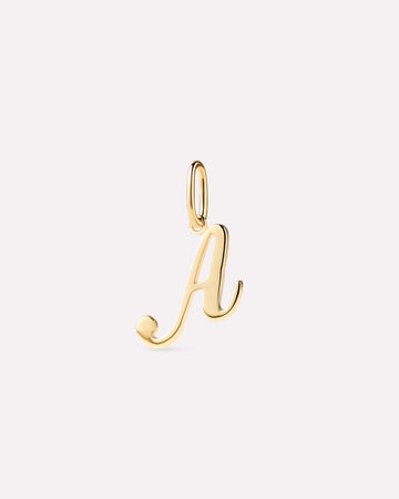 Solid Yellow Gold - Script Letter Charm