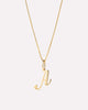 Solid Yellow Gold - Script Letter Necklace