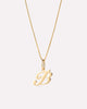 Solid Yellow Gold - Script Letter Necklace