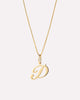 Solid Yellow Gold - Script Letter Necklace