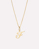 Solid Yellow Gold - Script Letter Necklace