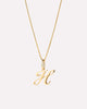 Solid Yellow Gold - Script Letter Necklace