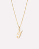 Solid Yellow Gold - Script Letter Necklace