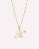 Solid Yellow Gold - Script Letter Necklace
