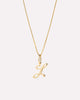 Solid Yellow Gold - Script Letter Necklace