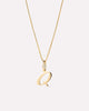 Solid Yellow Gold - Script Letter Necklace