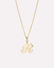 Solid Yellow Gold - Script Letter Necklace