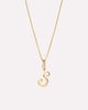 Solid Yellow Gold - Script Letter Necklace