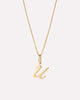 Solid Yellow Gold - Script Letter Necklace