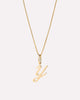 Solid Yellow Gold - Script Letter Necklace