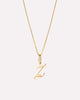 Solid Yellow Gold - Script Letter Necklace