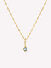 Solid Yellow Gold - London Blue Topaz Mini Birthstone Necklace