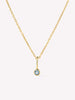 Solid Gold London Blue Topaz Spring Ring Clasp Birthstone Pendant Necklaces For Women Ana Gold Birthstone Necklace